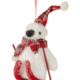 Adorno para árbol de Navidad muñeco pingüino con gorro y bufanda roja y esquís