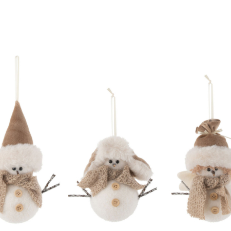 Varios modelos de muñecos de nieve colgantes para decorar en Navidad
