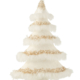 Arbol de Navidad fantasía de sobremesa, de terciopelo, plumas y brillantina oro