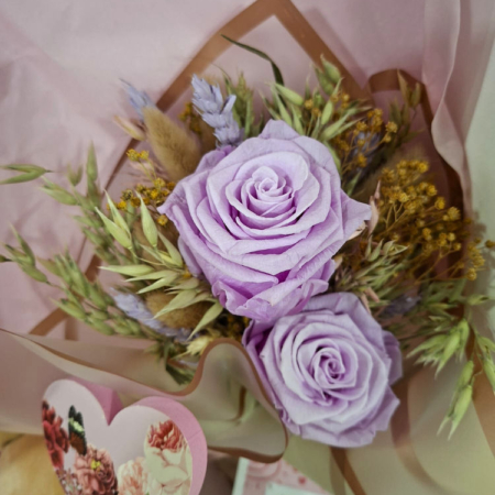 caja rosa san valentin flores preservadas