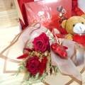caja rosas osito bombones amorino roja