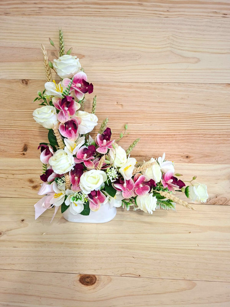 centro flores artificales hiperrealistas para cementerio