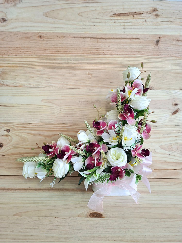 centro flores artificiales de tela para cementerio