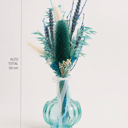 flores capsula atlatica coleccion de flores para tu hogar con jarron de vidrio azulado