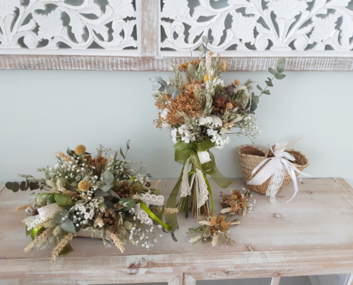Wedding Pack Lorena de flores preservadas en tonos verdes y "nature"