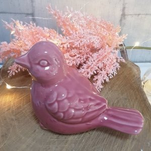Figura decorativa de pájaro para una decoración "pink"