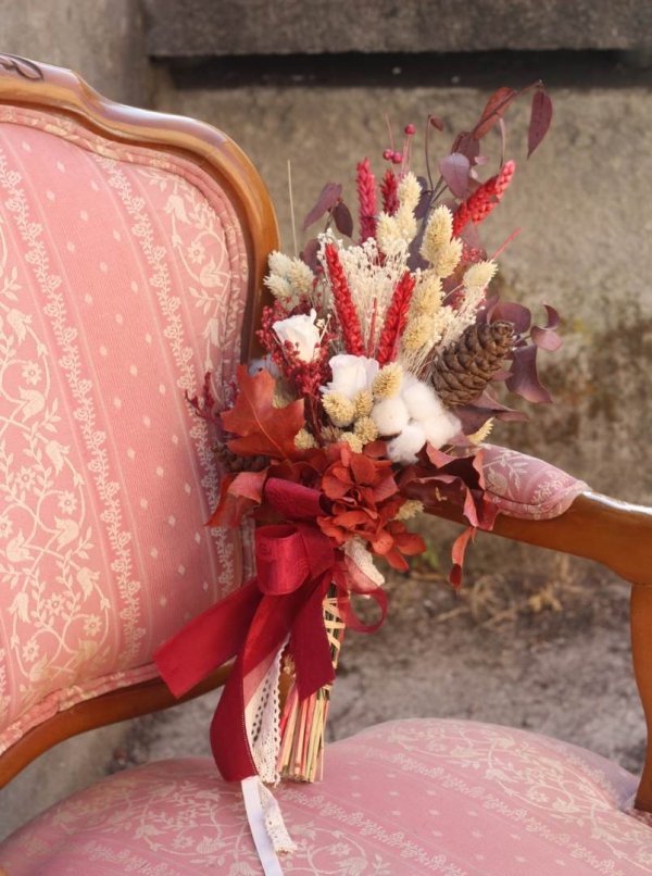 Ramo de novia con flores secas y preservadas Lupita